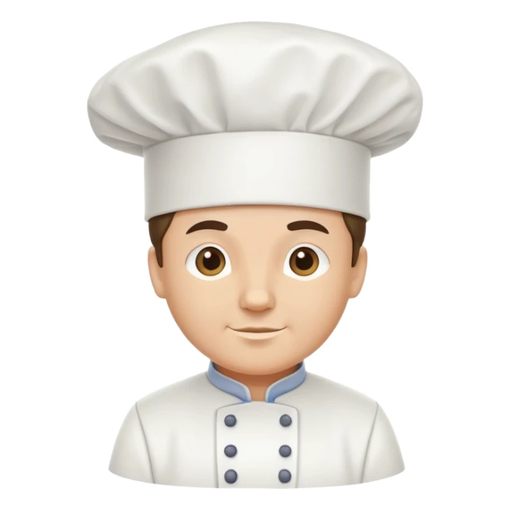 A traditional white chef's hat, tall and puffed, symbolizing culinary expertise sticker