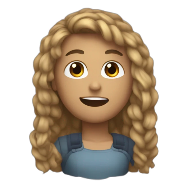 Emoji de persona todo blando que simbolice estar atento sticker