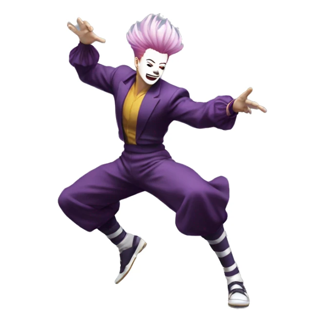 hisoka dance with style of anime sticker