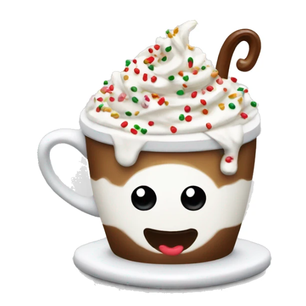 Coffee with Christmas sprinkles and whipped cream sticker