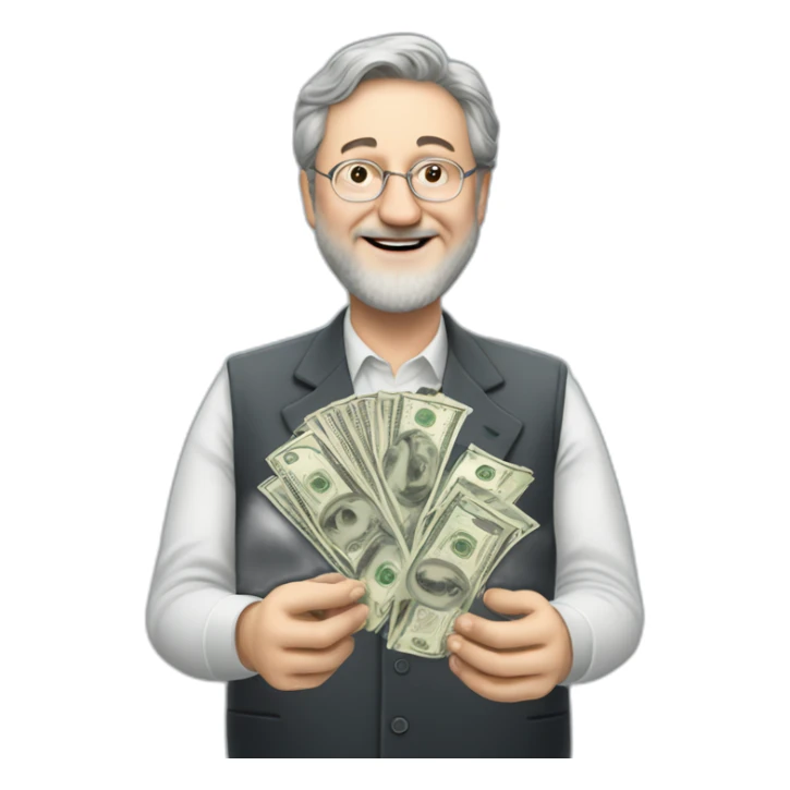 silly kolomoisky with money in hands sticker