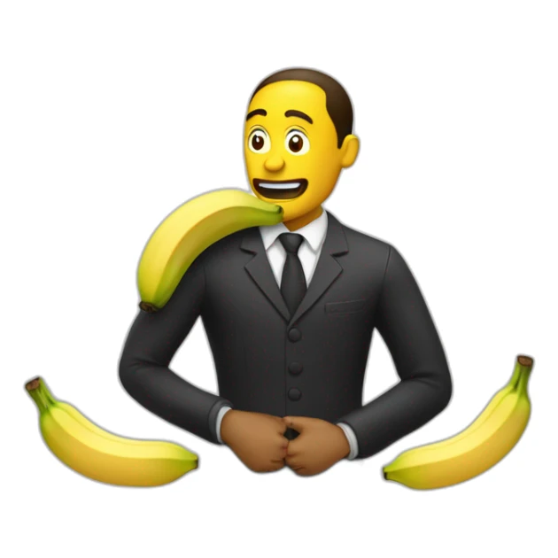 homme noir qui mange une banane sticker