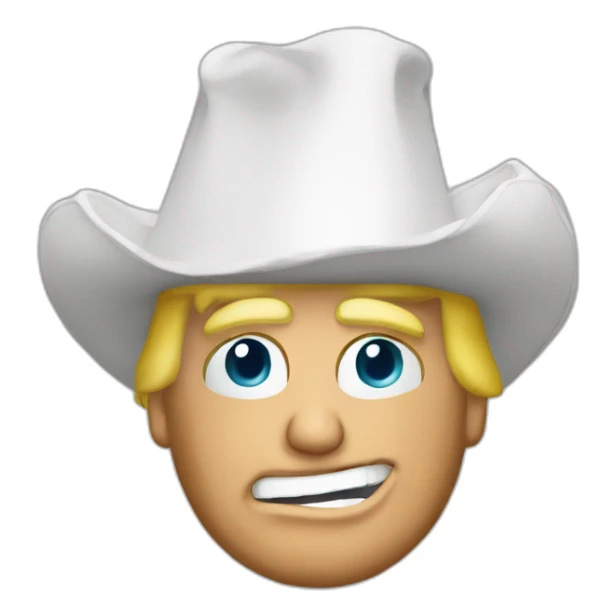 Donald Trump with inverted funnel as a hat sticker