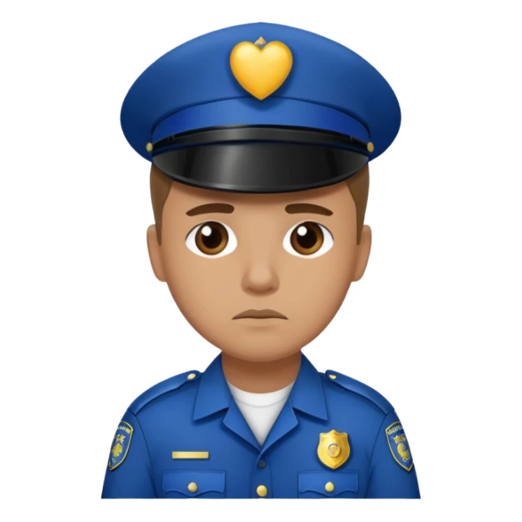 Policia con el corazón roto triste sticker
