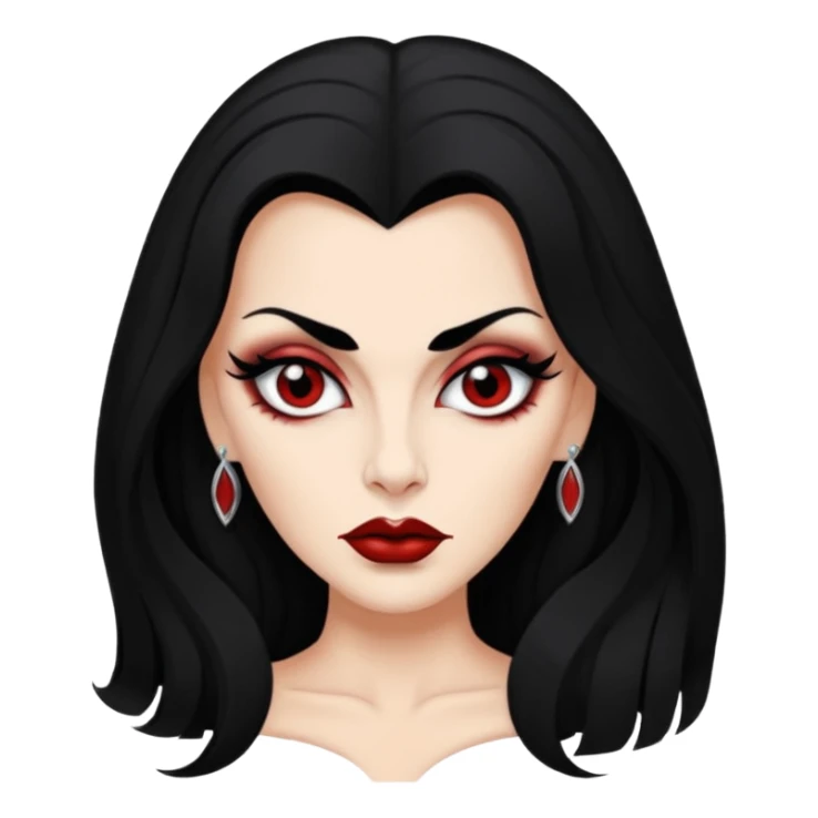 vampira parda sexy com cabelo preto longo e liso e franja e olhos pretos sticker