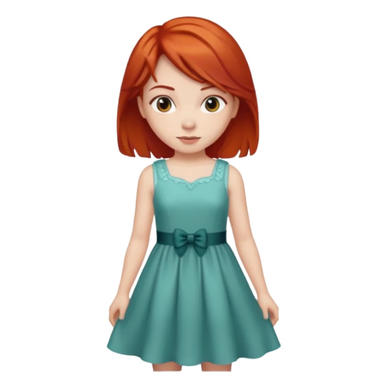 red hair young girl clothing sticker