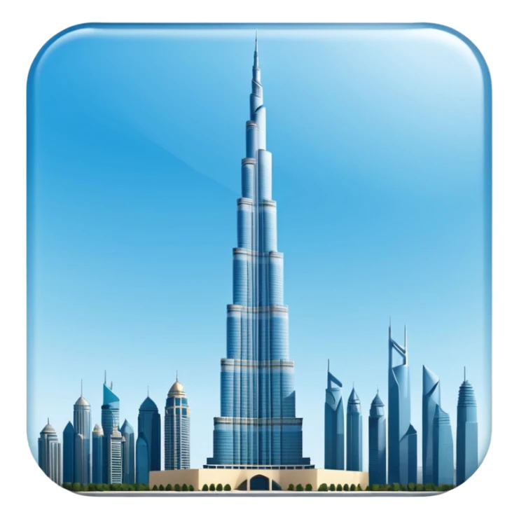 Burj Khalifa, modern skyscraper, minimalist style sticker