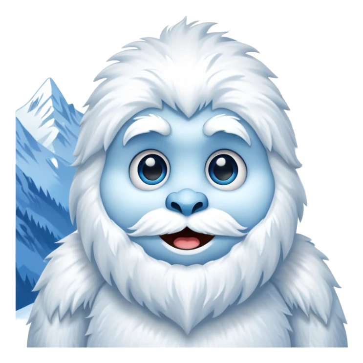 friendly yeti snowman in snowy mountains sticker