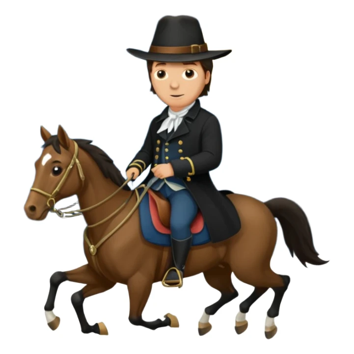 paul revere alerting on his horse sticker