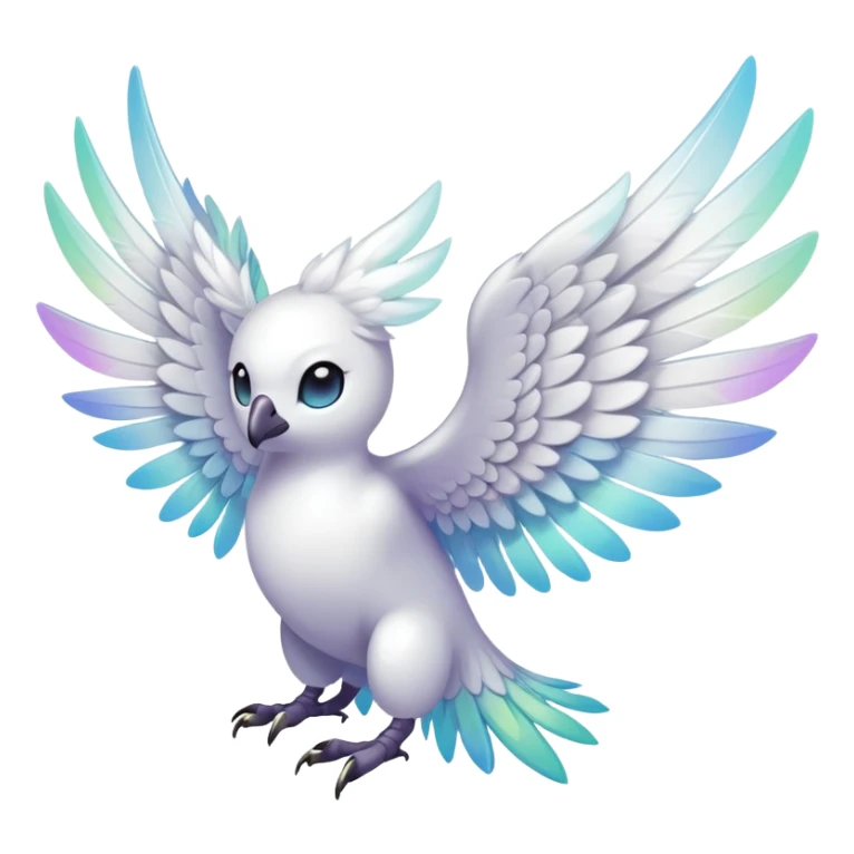  Iridescent white pale wings-ears, fakemon-creature  sticker