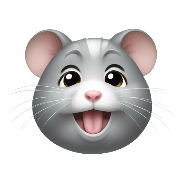 a gray hamster that cries very loudly and tears are visible sticker