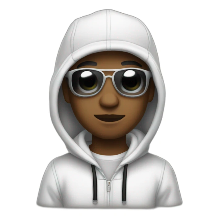 rapper in white snapback and hoodie sticker