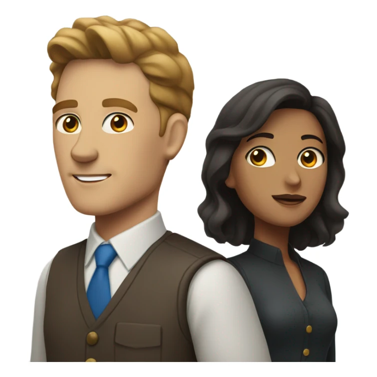 Blue eye white man and Hispanic woman  sticker