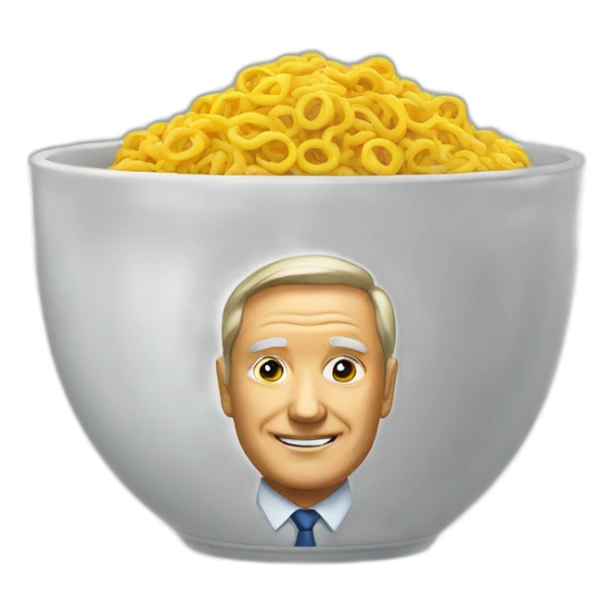 politician head in a bowl sticker