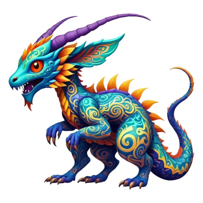 Epic complex detailed aesthetic-scenic-Fakémon-creature sticker