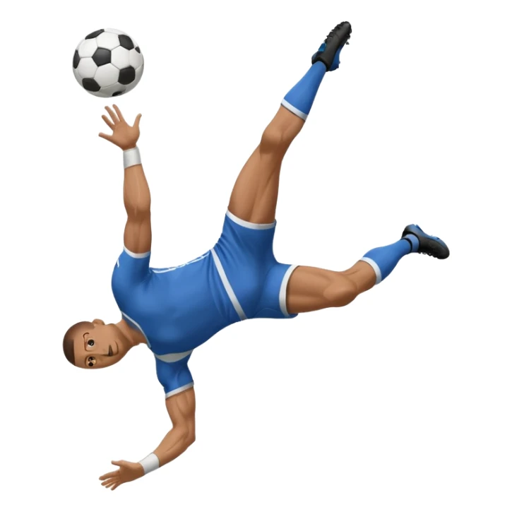 a man kicking a soccer ball, over-head scissors kick sticker