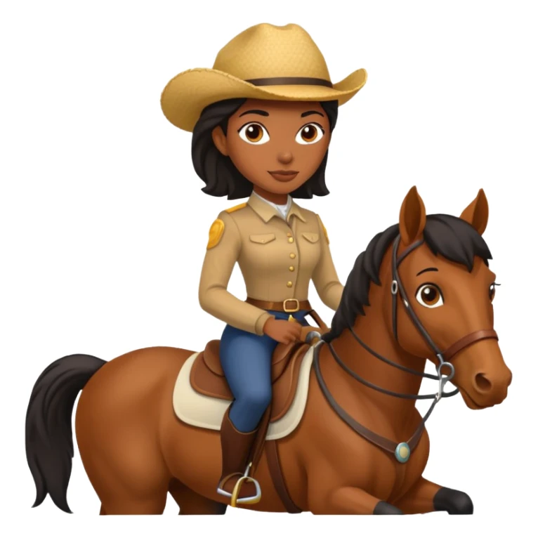 covboy on the horse black woman  sticker