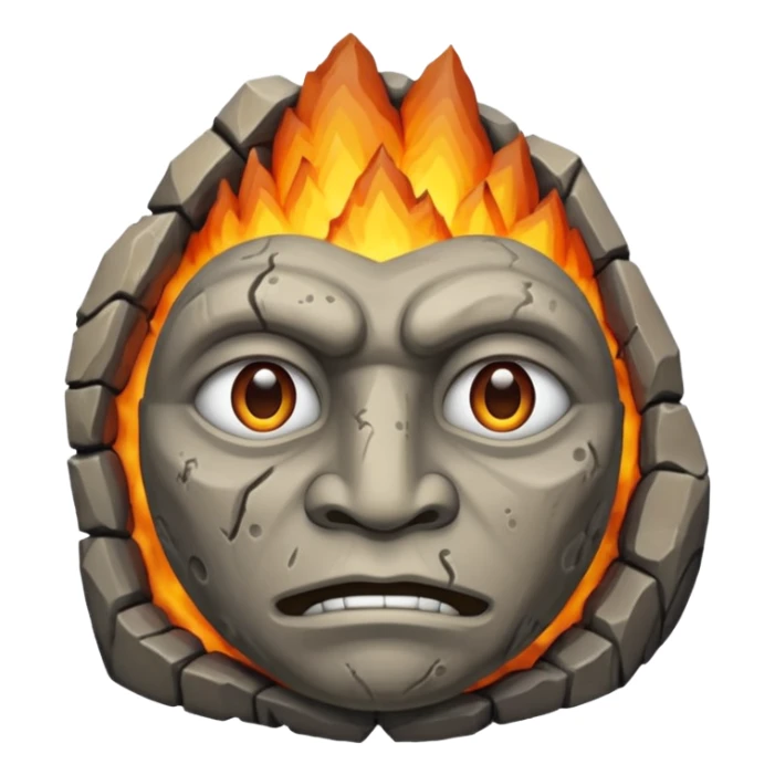 stone idol face in Volcano Island sticker