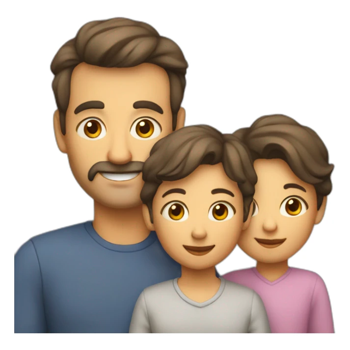 famille avec deux enfants, un mère et un père de 40 ans sticker