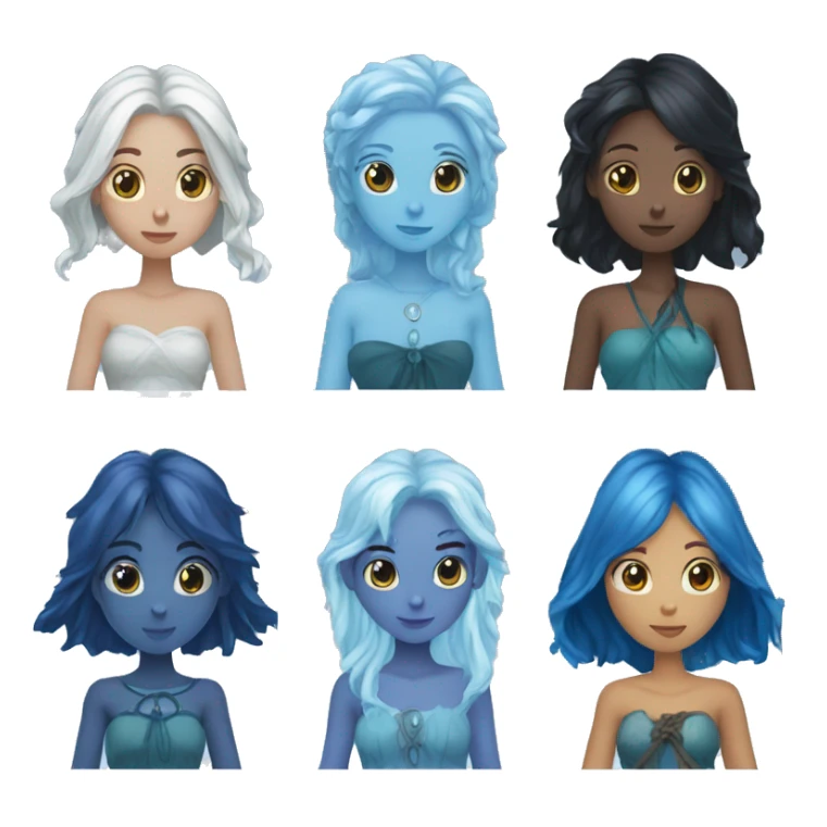 ranni the witch, blue skin, blue hair, blue clothes, the ice witch, elden ring sticker