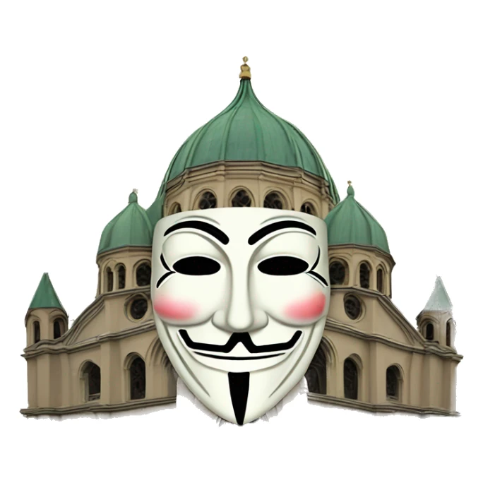 guy fawkes mask containing st basils cathedral sticker