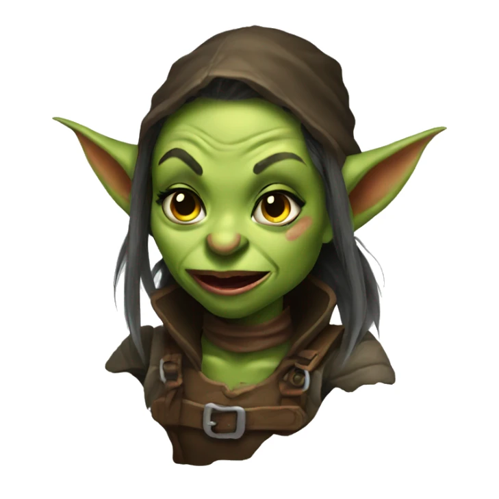 female goblin rogue sticking tongue out sticker