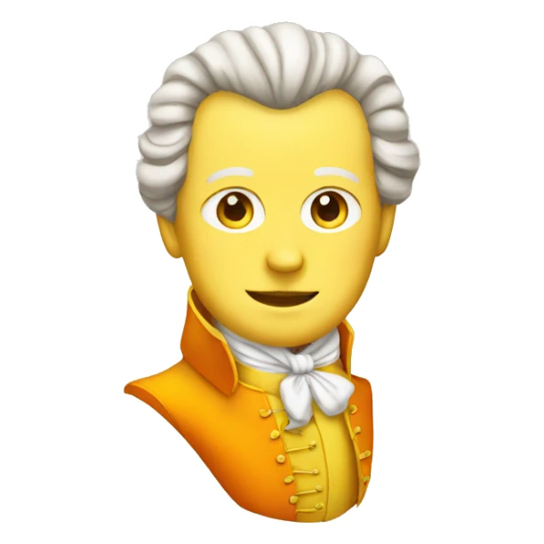 Mozart in a yellow and orange suit sticker