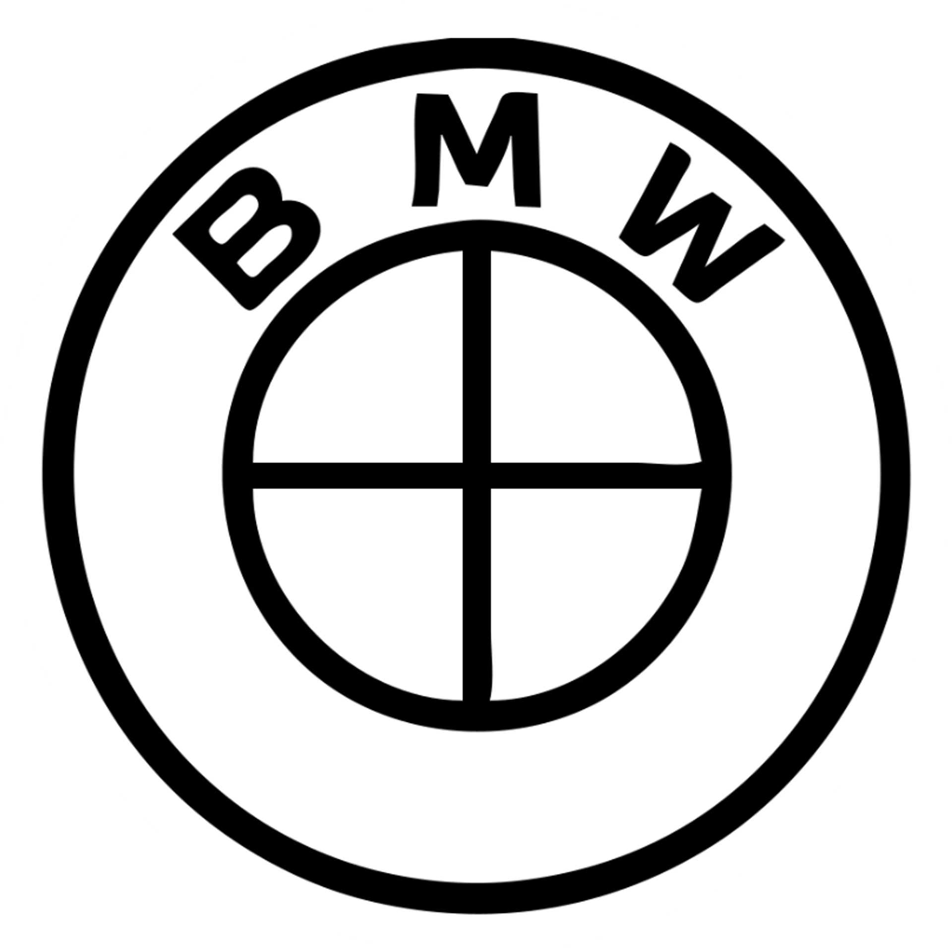 BMW logo as a modern, clean icon with minimal details and bold lines, suitable for app or website use sticker