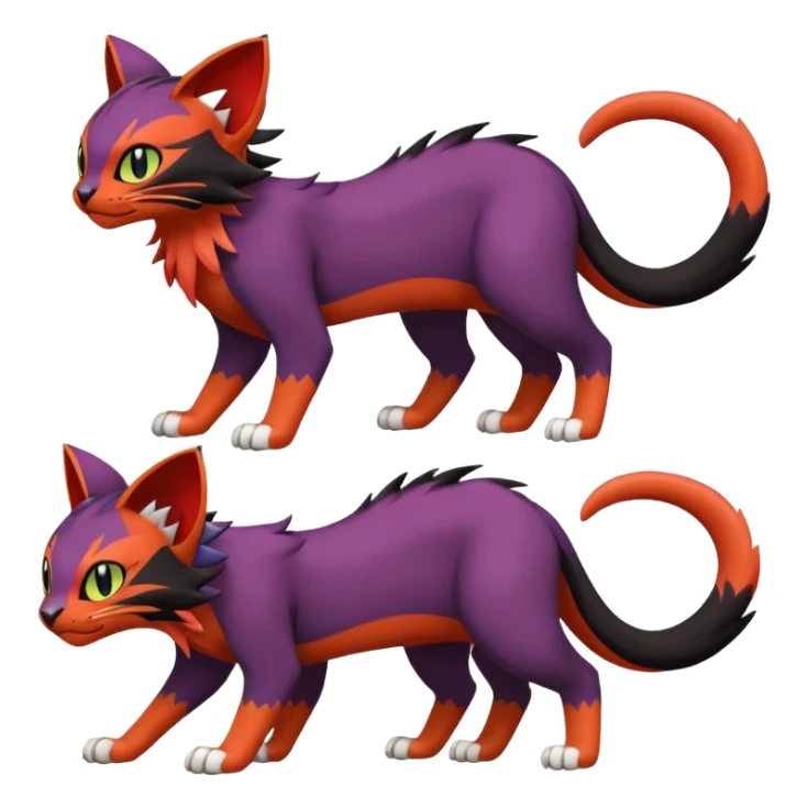Liepard-Noivern-Litten-Sprigatito-Pokémon-fusion-creature (full body) sticker