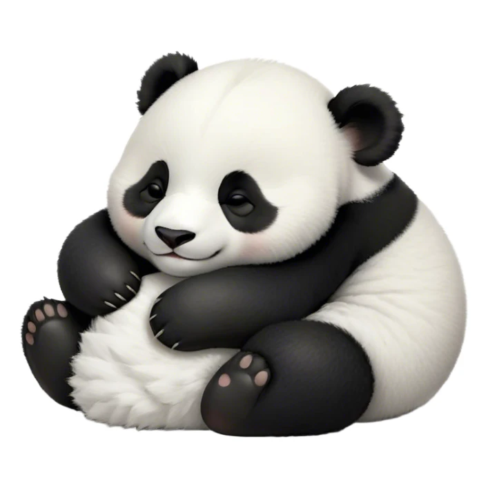 Meme-Worthy Cute Sleeping Baby Panda Portrait Emoji, Head resting peacefully with a contented smile, showcasing a tiny, irresistibly fluffy build and a luxuriously soft black and white Fur, eyes shut in a serene, restful nap, Simplified yet hilariously adorable features, highly detailed, glowing with a soft, drowsy light, high shine, relaxed and utterly lovable, stylized with an air of playful laziness, bright and heartwarming, soft glowing outline, capturing the essence of a comically sleepy baby panda, so meme-worthy it feels like it could instantly become the next viral sensation of adorable slumber! sticker