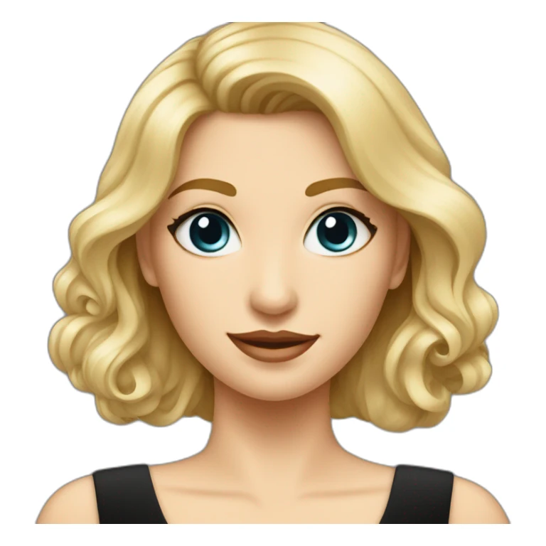 elegant caucasian girl in black dress sticker