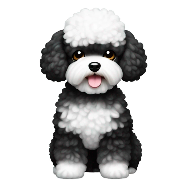 black and white little toy poodle sticker