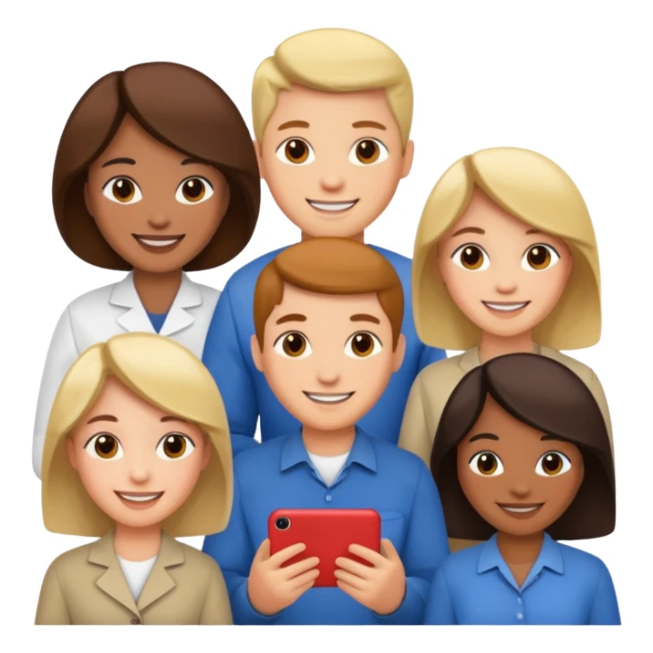 a group of people building something together, looking happy sticker