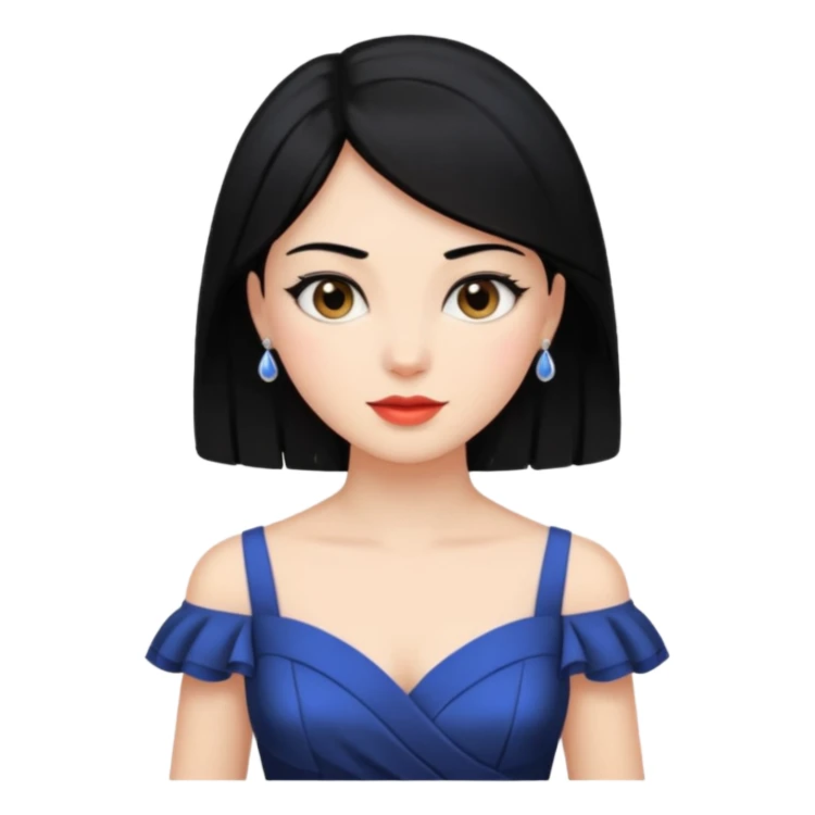 Women dress elegant  black hair  sticker