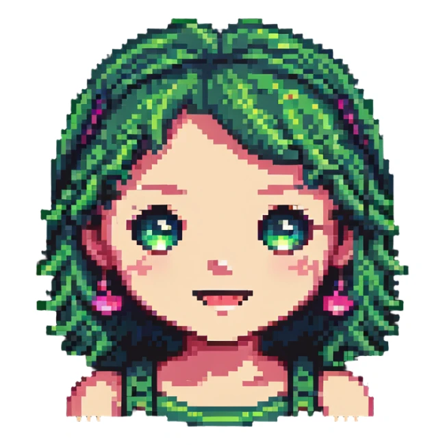 lusty face with flirty expression in pixel art style sticker