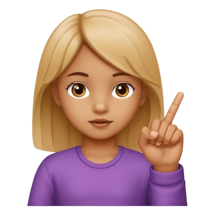 Little girl pointing the middle finger sticker