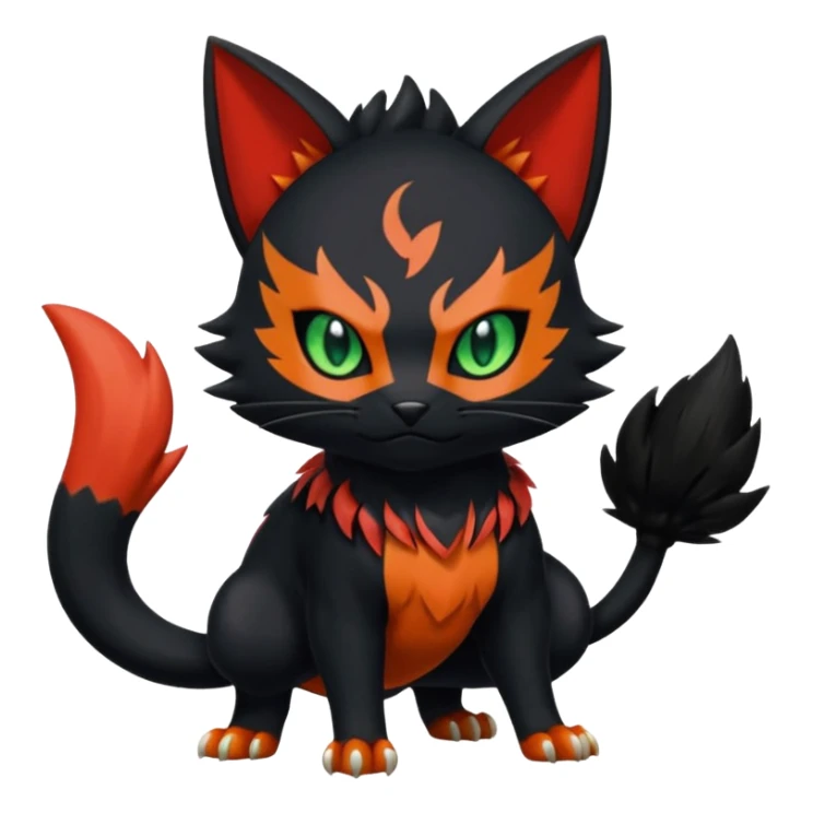 Nargacuga-Litten-Torracat-fusion-Fakemon-Pokémon-creature  sticker