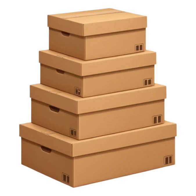 gigantic pile of cardboard boxes sticker