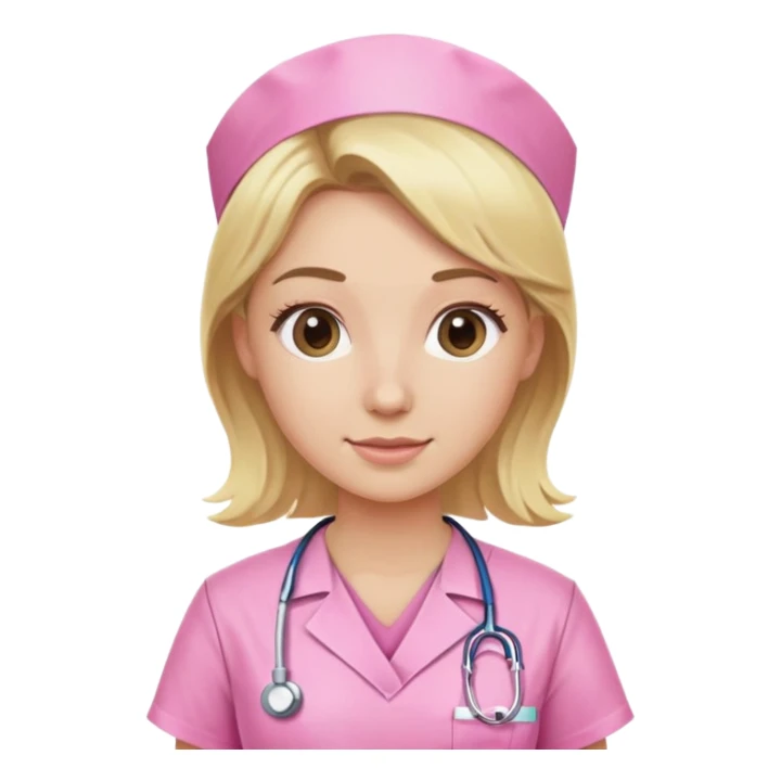 blonde nurse wearing pink scrubs sticker