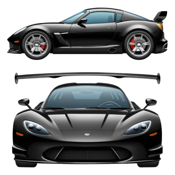 black sports car with big spoiler  sticker