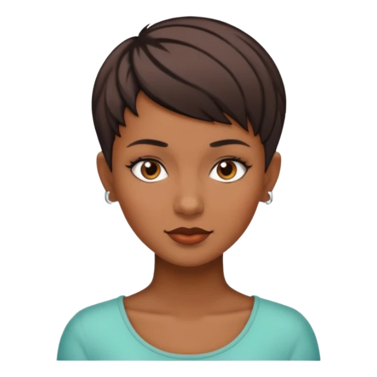 woman with asymetric pixie haircut Brown  sticker