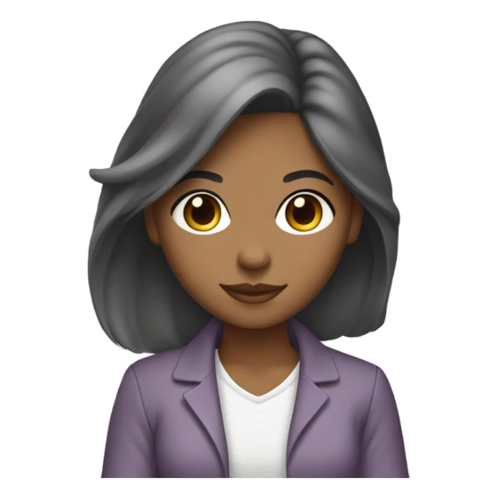 Medium hair Brown girl, computer science intern with a laptop and cute clothes sticker