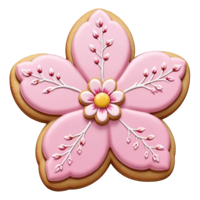 Cherry blossom shaped of a cookie sticker
