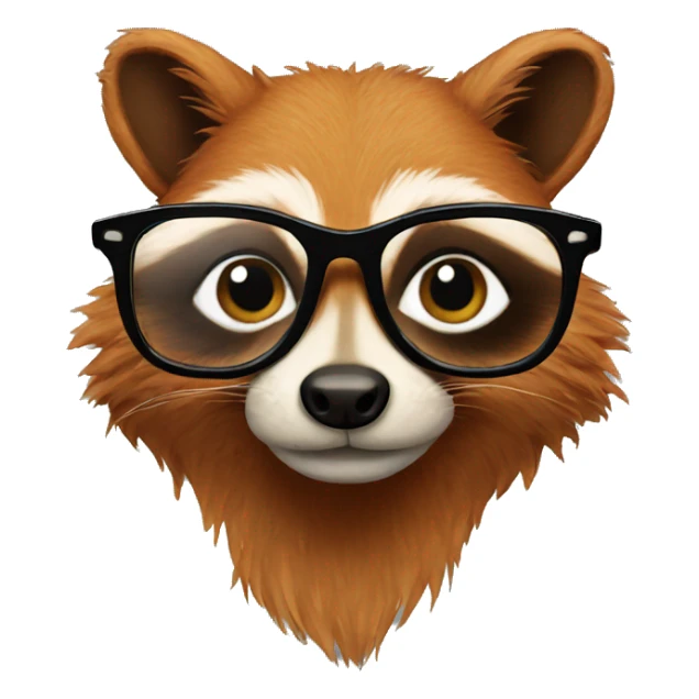 ginger raccoon with glasses sticker