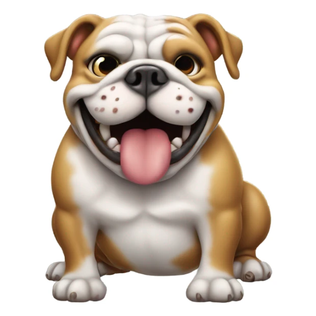 Happy Bulldog farting smoke sticker