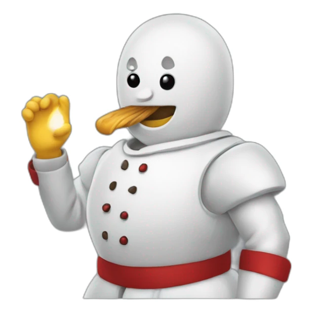 Bonhomme qui sourit et qui regarde sur le côté sticker