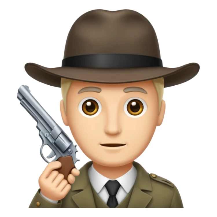 Mann zielt mit seiner Pistole auf seinen Kopf sticker