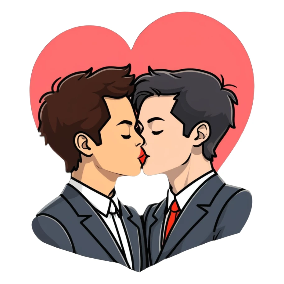harry styles and louis tomlinson kissing sticker