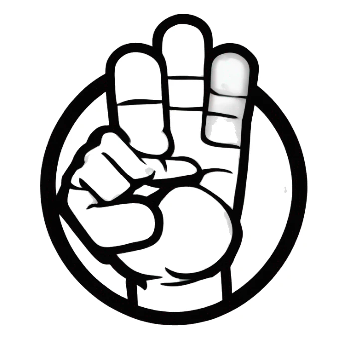 a fist with the thumb between the index and ring finger sticker