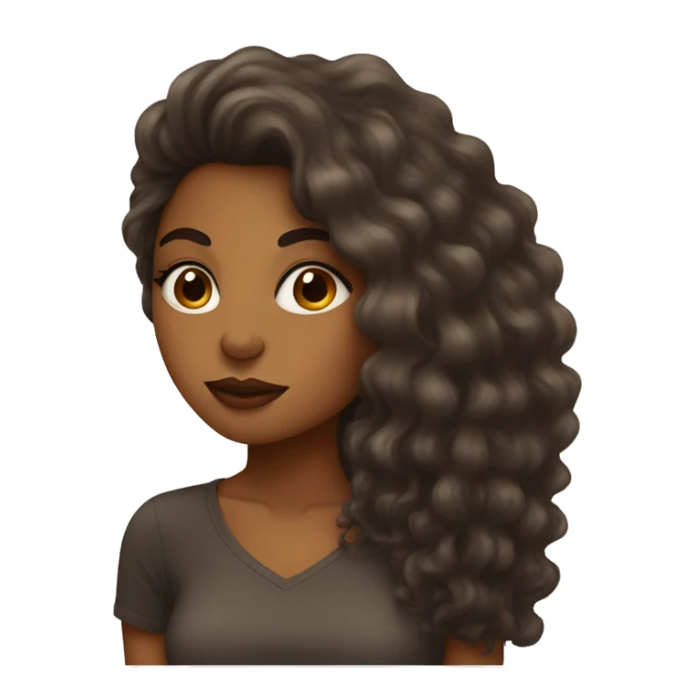 Brown girl with big hair doing a kiss  sticker